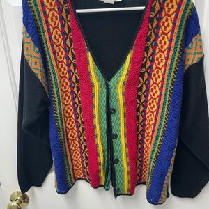 Vintage Norton McNaughton Multicolor Patterned Cardigan
